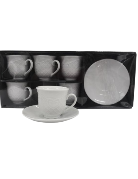 Set 6 tazzine, caffè con poggia bicchieri 80cc, art.74