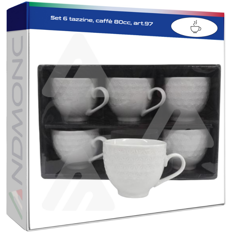 Set 6 tazzine, caffè 80cc, art.97