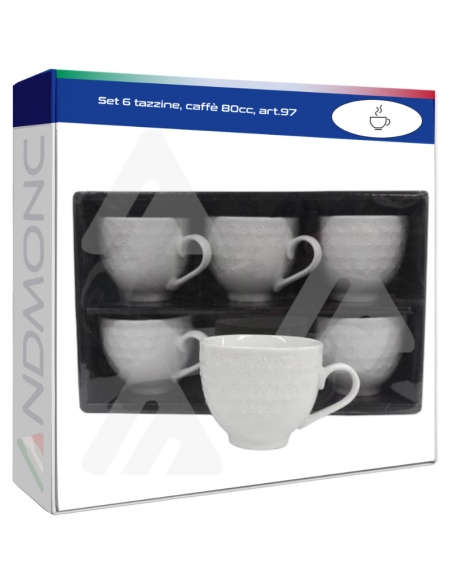 Set 6 tazzine, caffè 80cc, art.97