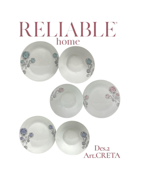 Servizio Piatti 18 Pezzi – Modello Creta Design 2, Elegante e Resistente