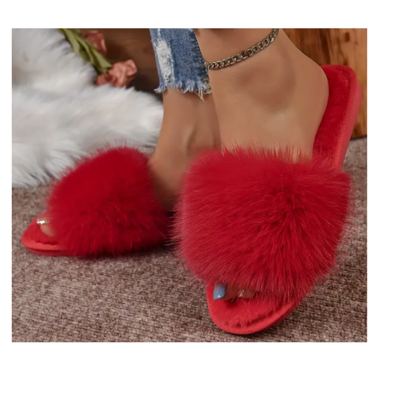 Pantofole peluche aperte avanti
