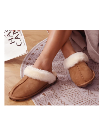 Pantofole peluche e camoscio