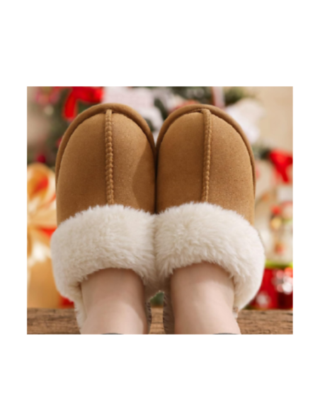 Pantofole peluche e camoscio