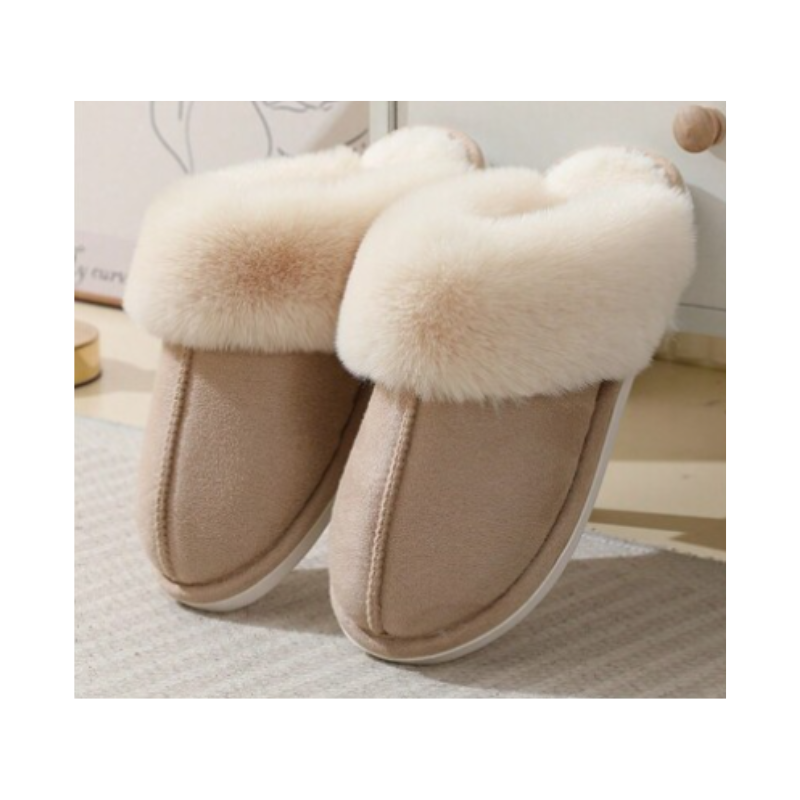 Pantofole peluche e camoscio