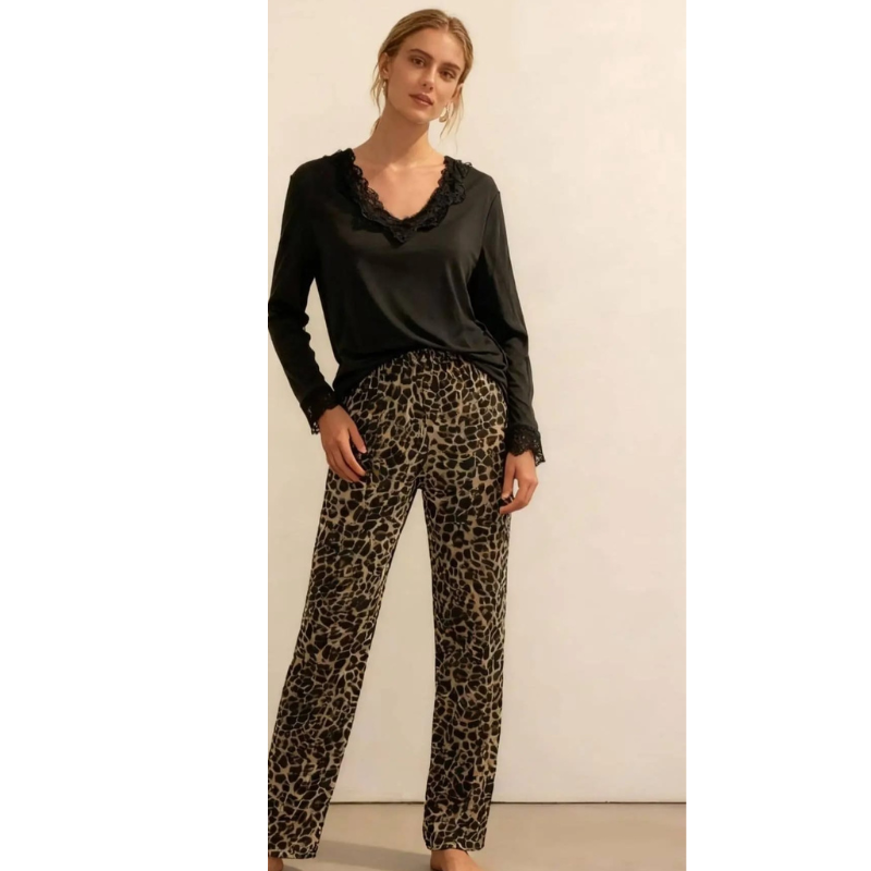 Pigiama leopardato cotone
