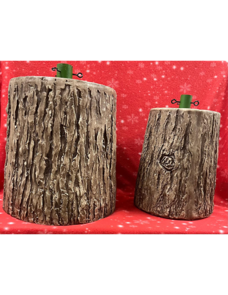 Base albero tronco di Natale due misure, 45 e 35cm Marrone