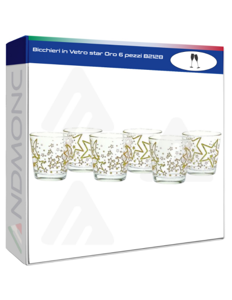 Bicchieri in Vetro star Oro 6 pezzi B2128