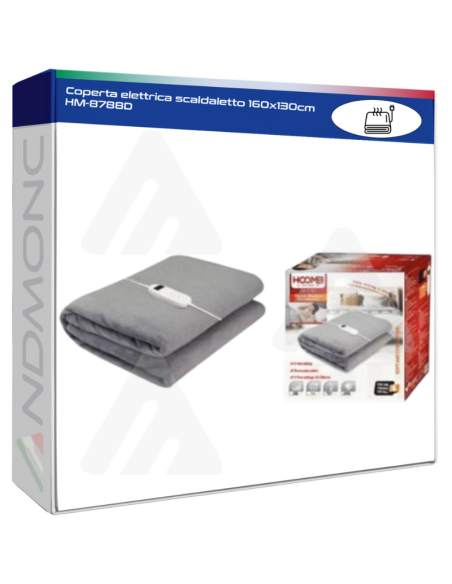 Coperta Elettrica Hoomei HM-8788D 160x130 cm 160W – 9 Livelli di Calore, Spegnimento Automatico, Lavabile in Lavatrice
