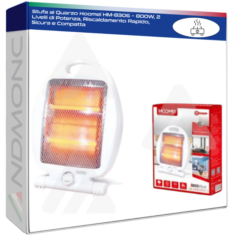 Stufa al Quarzo Hoomei HM-8306 – 800W, 2...