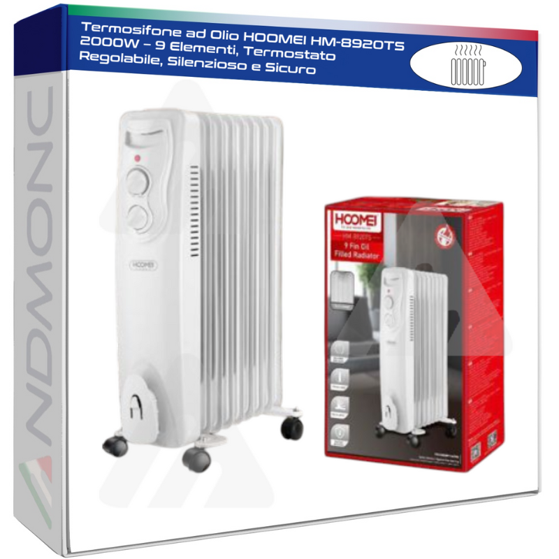 Termosifone ad Olio HOOMEI HM-8920TS 2000W – 9...