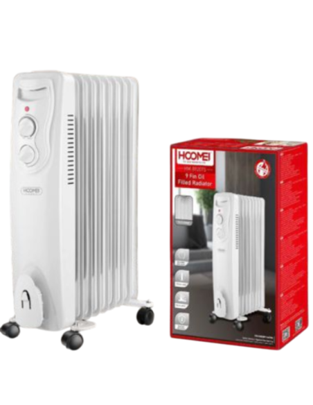 Termosifone ad Olio HOOMEI HM-8920TS 2000W – 9 Elementi, Termostato Regolabile, Silenzioso e Sicuro