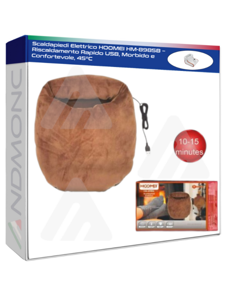 Scaldapiedi Elettrico HOOMEI HM-8985B – Riscaldamento Rapido USB, Morbido e Confortevole, 45°C