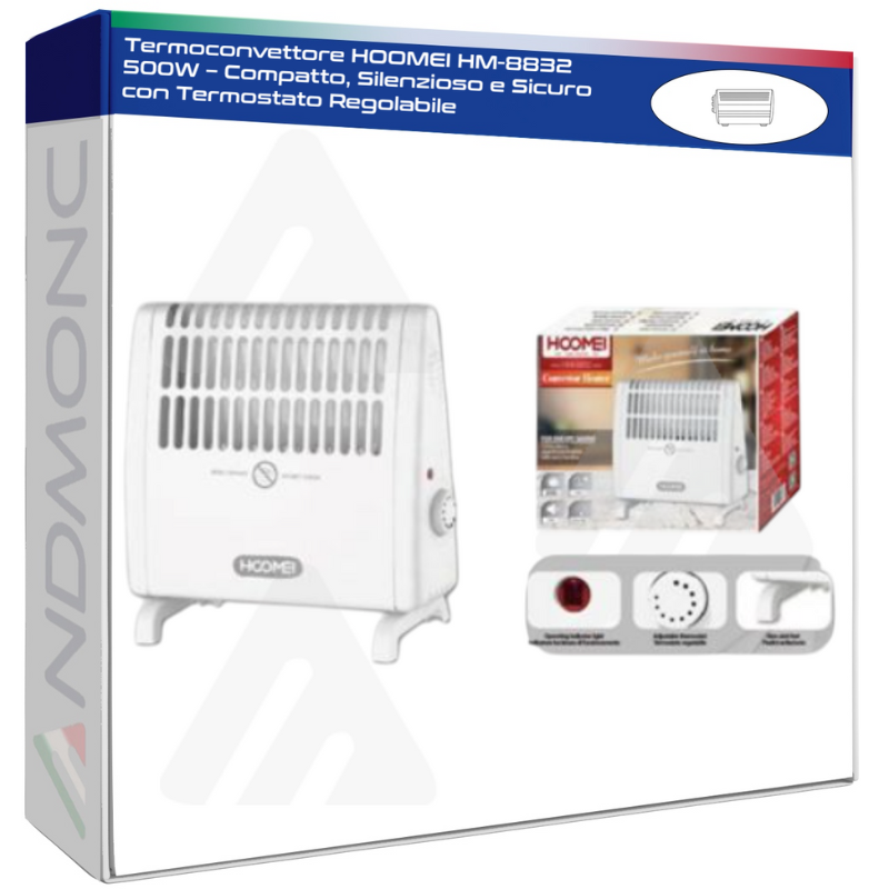 Termoconvettore HOOMEI HM-8832 500W – Compatto,...