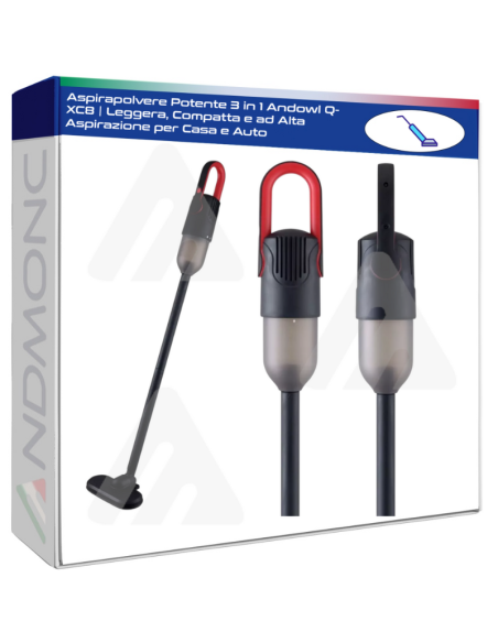 Aspirapolvere Potente 3 in 1 Andowl Q-XC8 | Leggera, Compatta e ad Alta Aspirazione per Casa e Auto