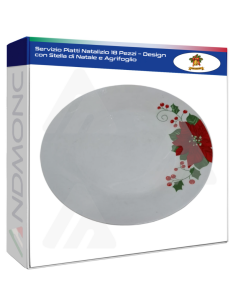 Servizio Piatti Natalizio 18 Pezzi – Design con Stella di...