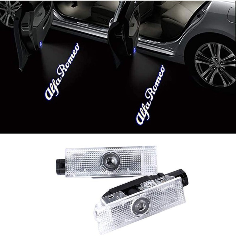 Luci sottoporta Alfa Romeo logo scritta con filo