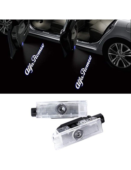 Luci sottoporta Alfa Romeo logo scritta con filo