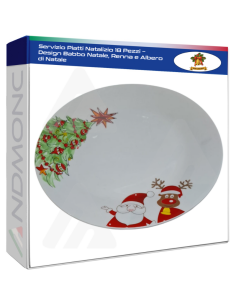 Servizio Piatti Natalizio 18 Pezzi – Design Babbo Natale,...