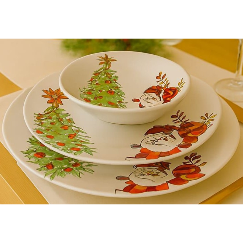 Servizio Piatti 18 Pezzi in Ceramica con Decoro...