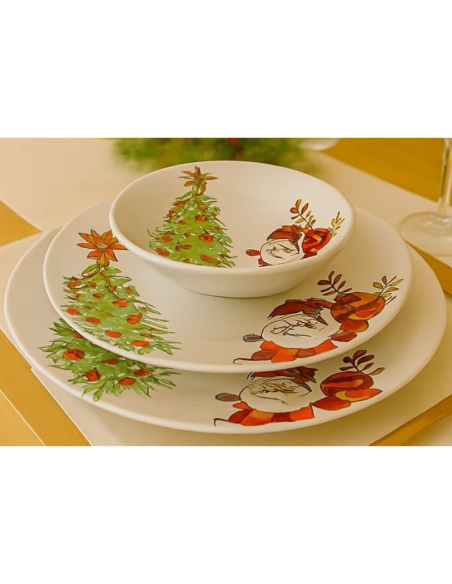 Servizio Piatti 18 Pezzi in Ceramica con Decoro Natalizio – Art.1