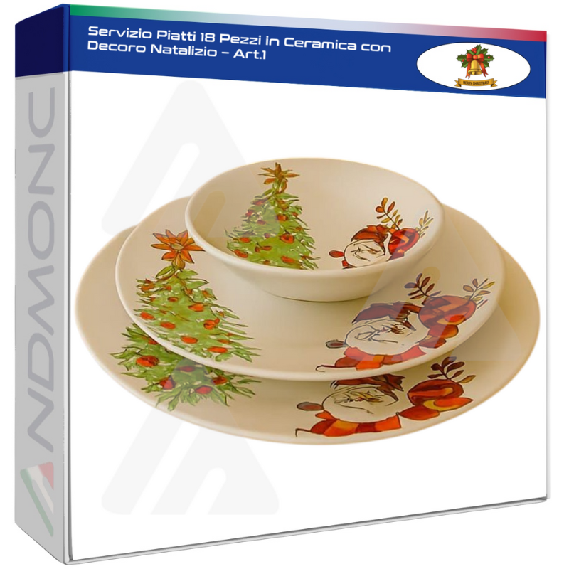 Servizio Piatti 18 Pezzi in Ceramica con Decoro...