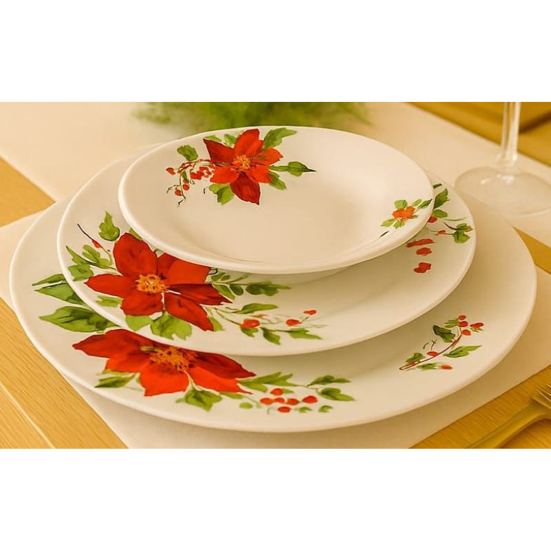 Servizio Piatti 18 Pezzi in Ceramica con Decoro...