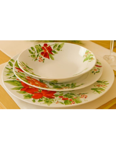 Servizio Piatti 18 Pezzi in Ceramica con Decoro Natalizio... 2