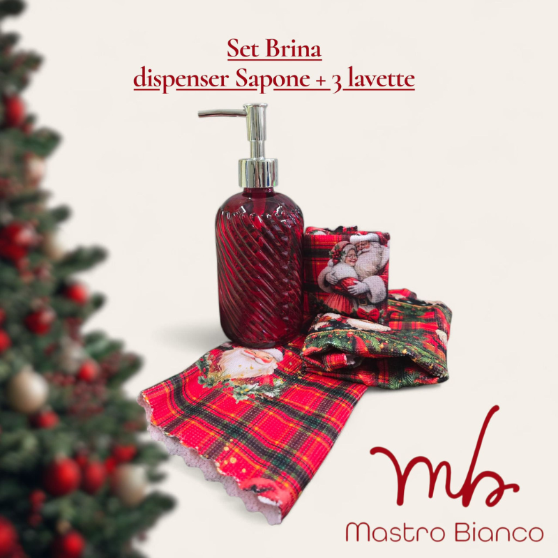 Set 4 Pezzi Dispenser Sapone 370 ml in Vetro +...