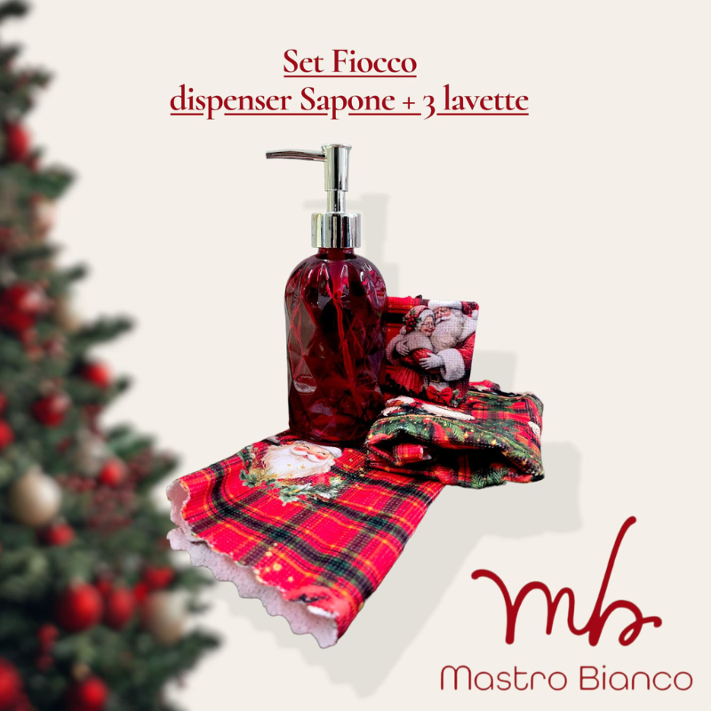 Set 4 Pezzi Dispenser Sapone 370 ml in Vetro +...