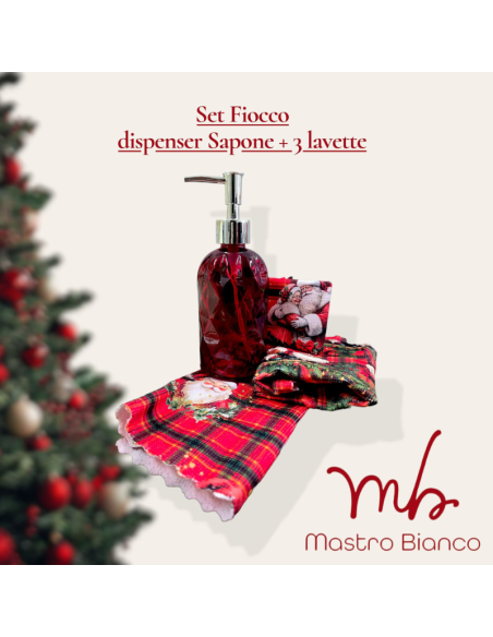 Set 4 Pezzi Dispenser Sapone 370 ml in Vetro + 3 Lavette – Art.3