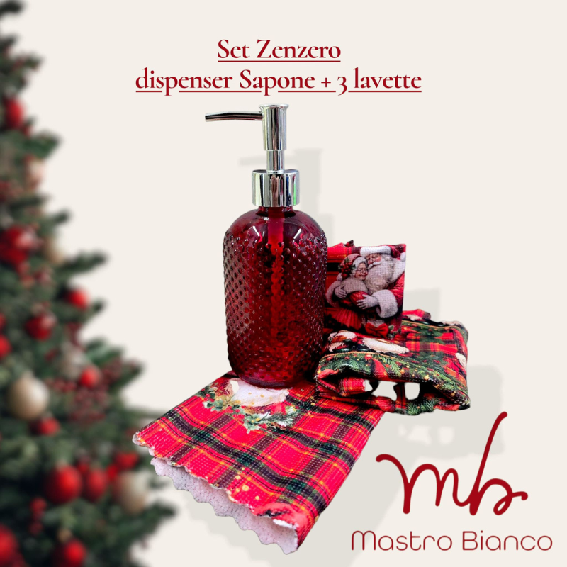 Set 4 Pezzi Dispenser Sapone 370 ml in Vetro +...