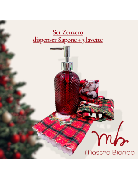 Set 4 Pezzi Dispenser Sapone 370 ml in Vetro + 3 Lavette – Art.4