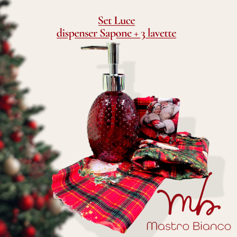 Set 4 Pezzi Dispenser Sapone 370 ml in Vetro +...