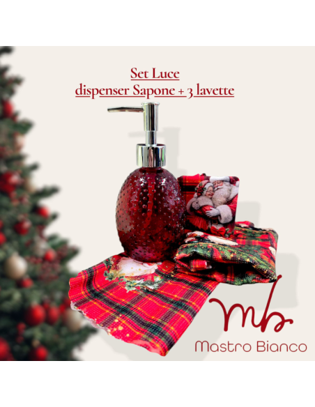 Set 4 Pezzi Dispenser Sapone 370 ml in Vetro + 3 Lavette – Art.6