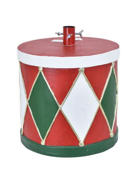 Base Albero di Natale a Forma di Tamburo 22x23 cm – Supporto Decorativo Natalizio Stabile ed Elegante