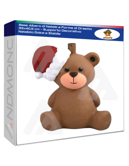 Base Albero di Natale a Forma di Orsetto 33x40,5 cm – Supporto Decorativo Natalizio Dolce e Stabile