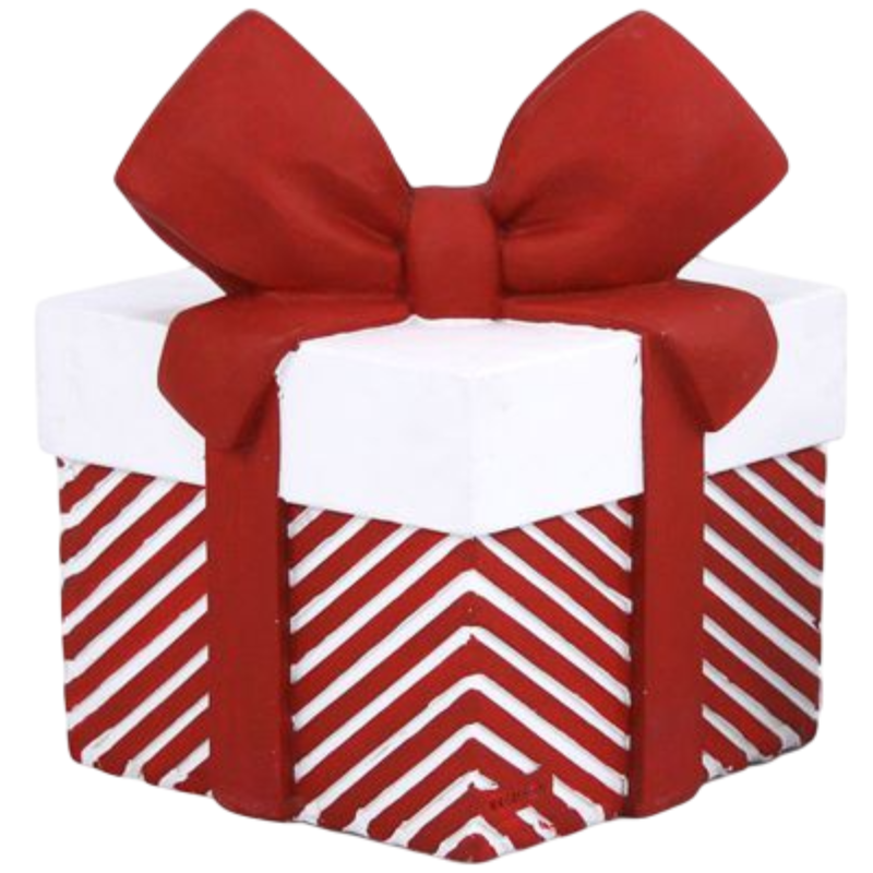 Base Albero di Natale a Forma di Regalo Bianco...