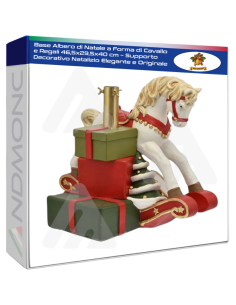 Base Albero di Natale a Forma di Cavallo e Regali...
