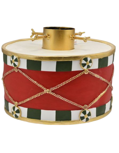 Base per Albero di Natale a Forma di Tamburo 40x40x30 cm – Supporto Decorativo Natalizio Elegante e Stabile