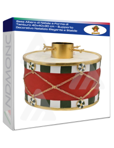 Base per Albero di Natale a Forma di Tamburo 40x40x30 cm...
