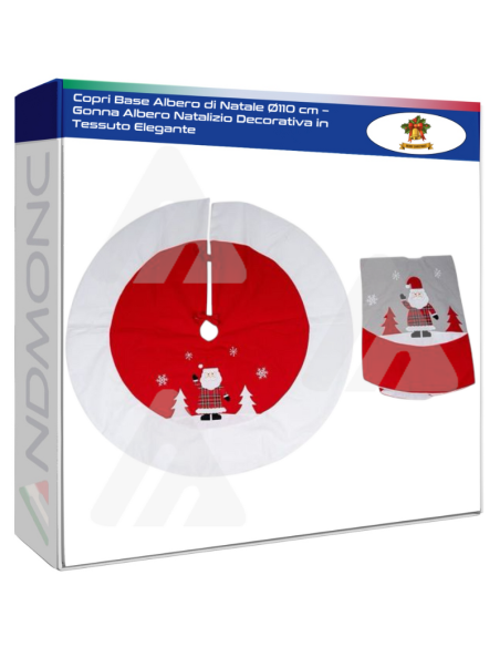 Copri Base Albero di Natale Ø110 cm – Gonna Albero Natalizio Decorativa in Tessuto Elegante
