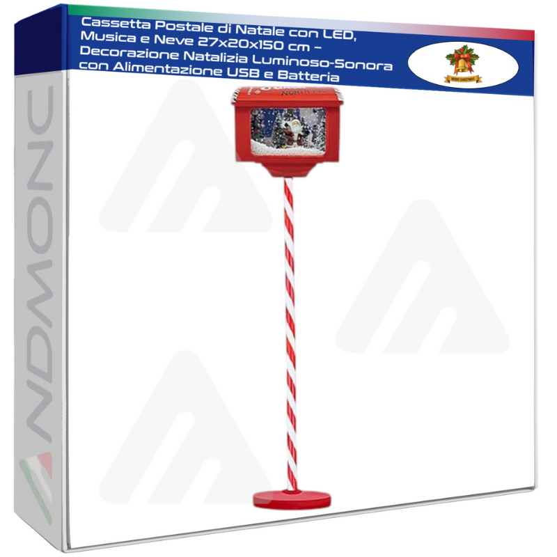 Cassetta Postale di Natale con LED, Musica e...