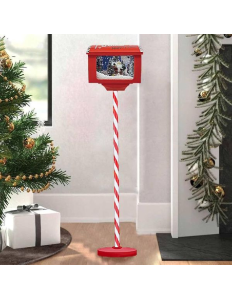Cassetta Postale di Natale con LED, Musica e Neve 27x20x150 cm – Decorazione Natalizia Luminoso-Sonora
