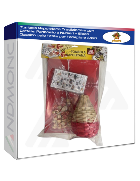Tombola Napoletana Tradizionale con Cartelle, Panariello e Numeri – Gioco Classico delle Feste per Famiglia e Amici