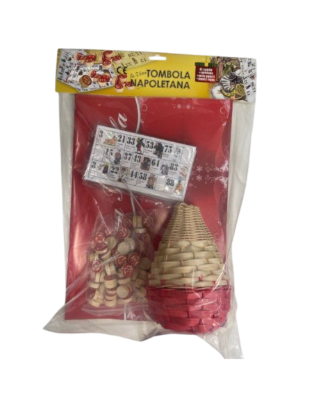Tombola Napoletana Tradizionale con Cartelle, Panariello e Numeri – Gioco Classico delle Feste per Famiglia e Amici