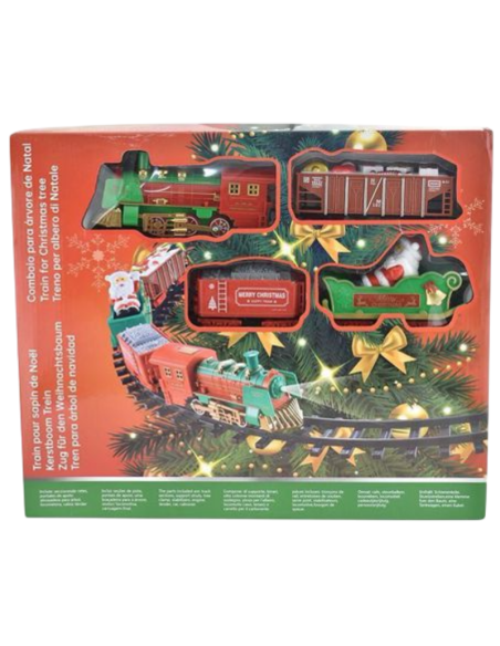 Trenino di Natale a Batteria con Luci e Suoni – Decorazione per Albero di Natale Magica e Animata