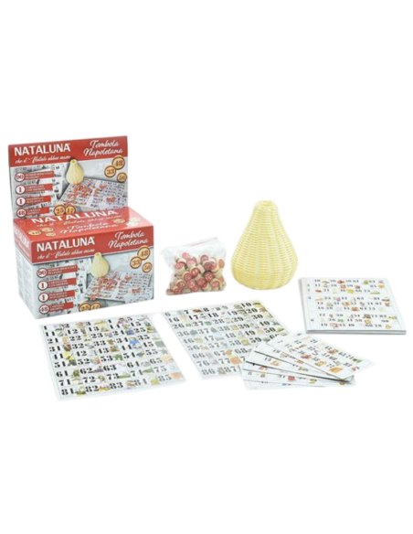 Tombola Napoletana Tradizionale con 48 Cartelle, 90 Numeri e Cesto – Gioco Classico delle Feste per Famiglia e Amici