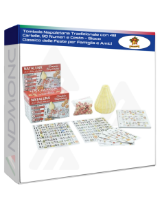 Tombola Napoletana Tradizionale con 48 Cartelle, 90...