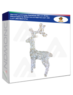 Renna Luminosa Natalizia 65 cm IP44 – Decorazione Esterno...