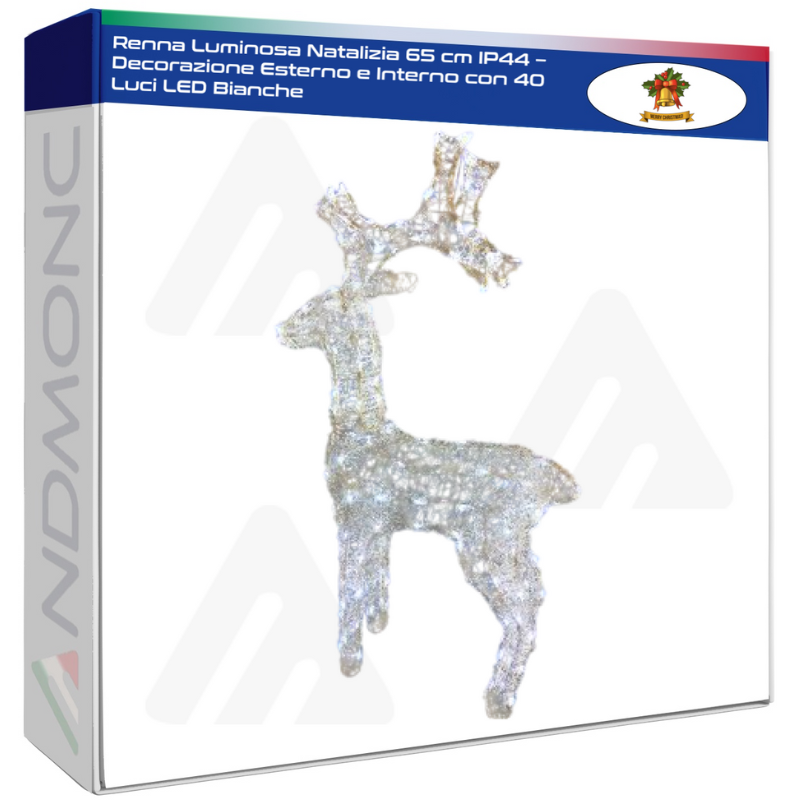 Renna Luminosa Natalizia 65 cm IP44 –...